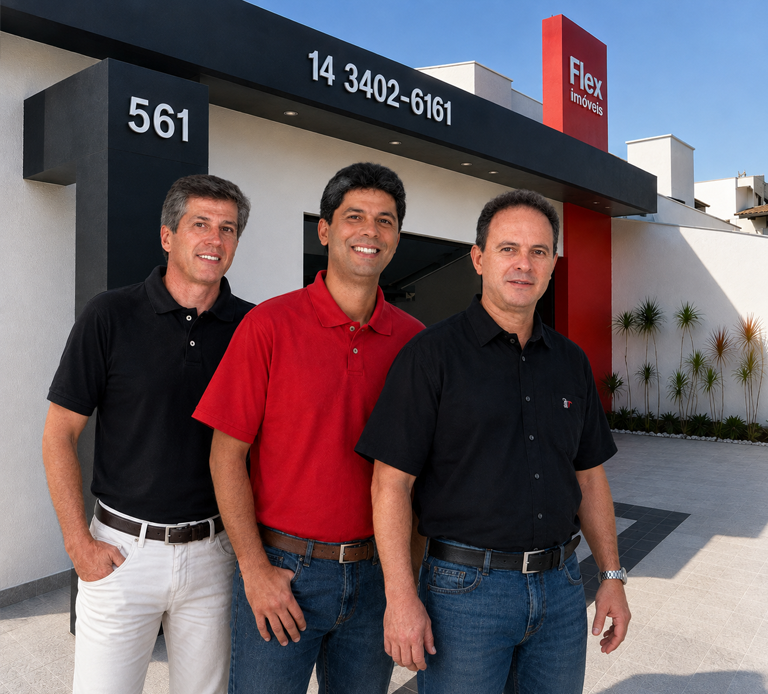 Sócios da Flex Consultoria Imobiliária